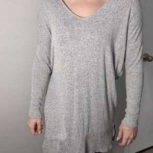 Gray knit sweater dress